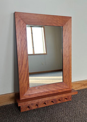 Bench Made Shaker Style Mirror, With Pegs, Solid Cherry Frame, Signed