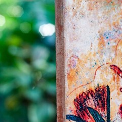 Wall Art Picture Tile- Handmade Clay Home Decor, Asian Mural Collectible Plaque