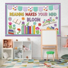 1 Set Reading Makes Your Mind Bloom Bulletin Board Set Spring Flower Art