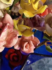 Stemmed Porcelain Flower Ceramic Decorative Floral Rose One (1) Flower