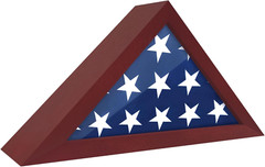 Flag Case – Small Solid Wood Military Flag Display Case for 3’X5′ American