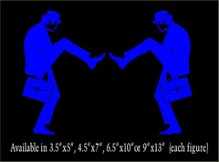 Silly Walks Man Decal Mirrored Image Set Monty Python window funny vinyl sticker