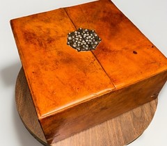 Vintage Leather Suede Lined Jewelry Box Castlecore Aged Patina Estate Sale Find