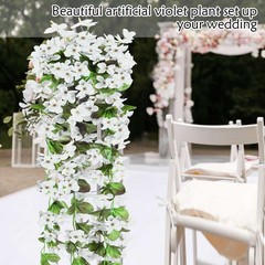 1-3X Artificial Violet Flowers Fake Plant Hanging Outdoor Home Yard Garden Decor