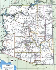 ARIZONA COUNTIES ROAD MAP GLOSSY POSTER PICTURE PHOTO PRINT BANNER az 9718