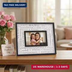Wooden Mom Picture Frame Decor, 11×9 Inch Mothers Day Photo Frames Sign Plaque,