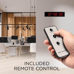 Ivation 24″ Large Digital Clock, 6-Level Brightness, LED Wall Clock, Red
