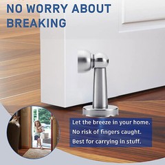Magnetic Door Stopper Stainless Steel Wall/Floor Mounted Holder for Home Office