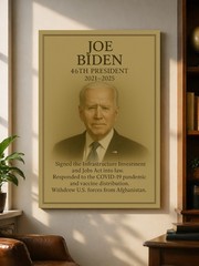 Joe Biden Vintage Portrait USA History Wall Art 46th President Print