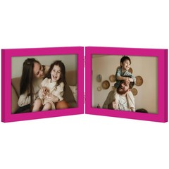 Double 7×5 Picture Frame Horizontal, Engineered Wood Bifold Photo Frame with …