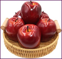 6PCS Artificial Apples Fake Lifelike Fruit Realistic Decoration Party