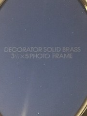 Brass Solid Decorator Rectangular With Oval Picture Frame 3.5″x 5″ Felt Back VTG
