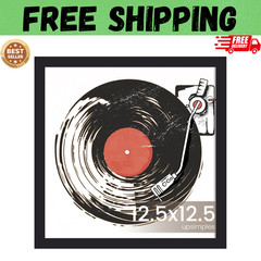 Vinyl Frame Record Frames for the Wall Display Album Covers, Wood 12.5×12.5