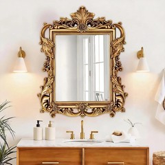 Vintage Gold Baroque Mirror – 26.3» x 32.6» Ornate Wall Decor