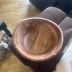 Oversized Natural Wood Dough Bowl.