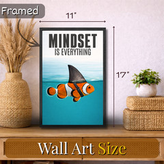Mindset Is Everything Wall Art Framed 11×17, Motivational Poster, Office Decor