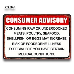20.32*30.48 cm Metal Sign, Food Safety Warning