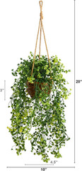 20in. Baby Tear Artificial Plant in Hanging Basket
