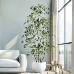 7.2ft Faux Bamboo Tree Artificial Nandina Tree Artificial Indoor Plants