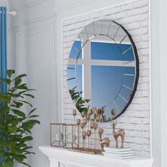 Round Wall Mirror for Living Room Large Elegant Mirror HD Art Decorative Mirror