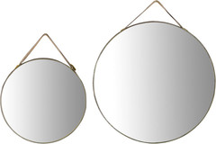 Creative Co-Op Various Velvet Edged Wall Mirrors, Multicolor, Set of 6