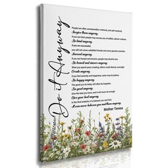 Inspirational Motivational Wall Art Decor – Do It Anyway Mother Teresa Quotes