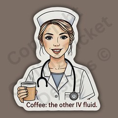 Coffee The Other IV Fluid Nurse Nursing Funny 3″ Vinyl Sticker