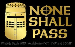 None Shall Pass Decal Monty Python Movie Quote car window funny vinyl sticker
