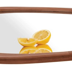 Asymmetrical Irregular Wood Wall Mirror Light Brown Mid Century Boho Farm 20×23″
