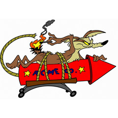 Wile E Coyote ACME Rocket Vinyl Sticker Decal Funny Cartoon 5×4 Inch