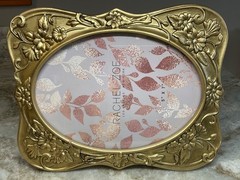 Oval Picture Frame 5X7 Gold Floral Design Vertical Or Horizontal Rachel Zoe New