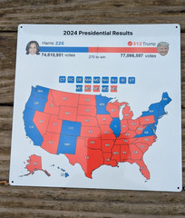 2024 Donald Trump 77 million votes President Election map METAL SIGN 12X12 SS271