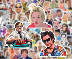 25/50 90’s Comedies Sticker Pack – Waterproof Vinyl – Movie Sandler Jim Carrey