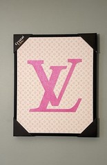Beautiful Framed Louis Vuitton Wall Art 16”x 20” In Canvas Designer LV Pink