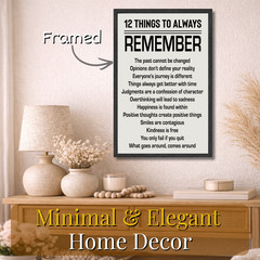 12 Things to Always Remember Inspirational Quotes Poster Framed 11×17″ Wall Art