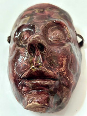 Vintage Hand Crafted Painted Clay Face Mask Model 6″ Art Wall Hanging Decoration