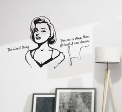 Wall Decal Marilyn Monroe Quote Bedroom Vinyl Decor Black 28 in x 17.5 in gz370