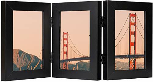 4×6 Trifold Picture Frame Hinged Photo Frames Three Folding Frame Desktop Glass