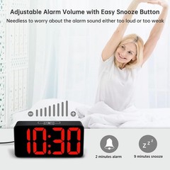 Small Digital Alarm Clock for Bedroom, Large Big Numbers Display with Brightn…