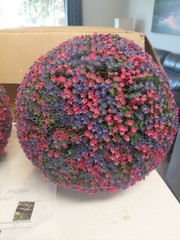 Wicker Park 2 – 15″ Multi-Color Raspberry Purple Green Faux Flower Spheres