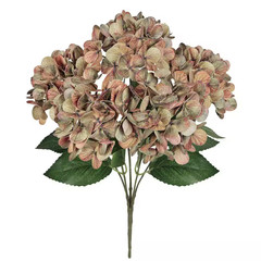 18 In. Dusty Cafe Brown Natural Touch Artificial Hydrangea Flower Stem Bush Bouq