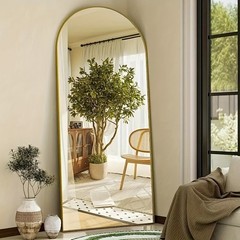 Full Length Floor Mirror – Arched/Rectangle Full Body Mirror with Aluminum Frame