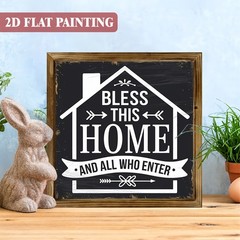 Family Themed Wooden Plaque Bless This Home And All Who Enter Wall Decoration
