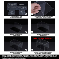 11.8×9.8×3.9inch Acrylic Clear Display Box Dustproof Showcase Cube Collectibles