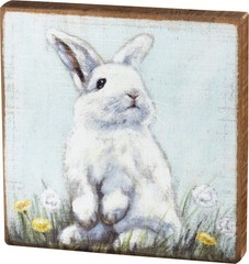 Primitives by Kathy Easter Spring Block Signs Set 3 Bunny Rabbit Tier Tray Decor