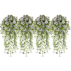 4Pcs Artificial Flowers, Plastic Plants for Outdoor Indoor Hanging Decoration