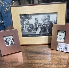 Lot Of 3 Milano Series Wood & Metal Rose Colored Photo Frame 4×6 1×1.5 1.25×1.5