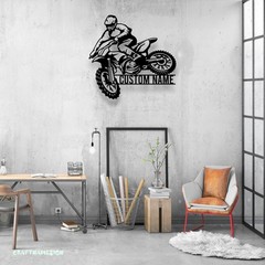Personalized Motocross LED Metal Sign Custom Dirt Bike Wall Decor