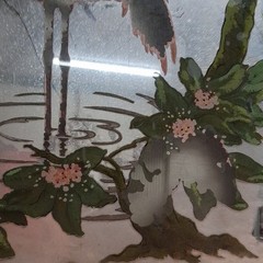 Framed Wall Mounted Rectangle Mirror Pink/Green Flamingo Floral 37×17 in