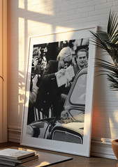 Black & White Princess Diana Poster, Vintage Royal Portrait Print Elegant Art